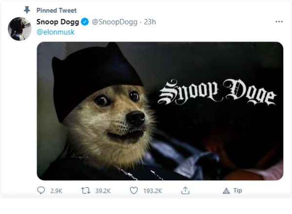 Snoop Dogg Tweets About Dogecoin