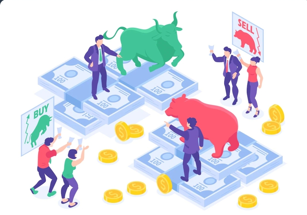 illustration of the bull and bear market in cryptocurrency