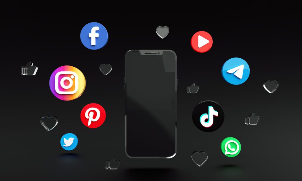 social-media-application-icons-around-smart-phone-3d-premium-photo